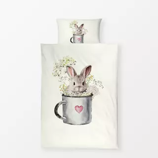 Bettwäsche Cottage Spring Hase in Tasse