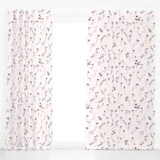 Dekovorhang Wildblumen Rosa Muster
