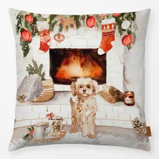 Kissen Weihnachten mit Pudel Hund