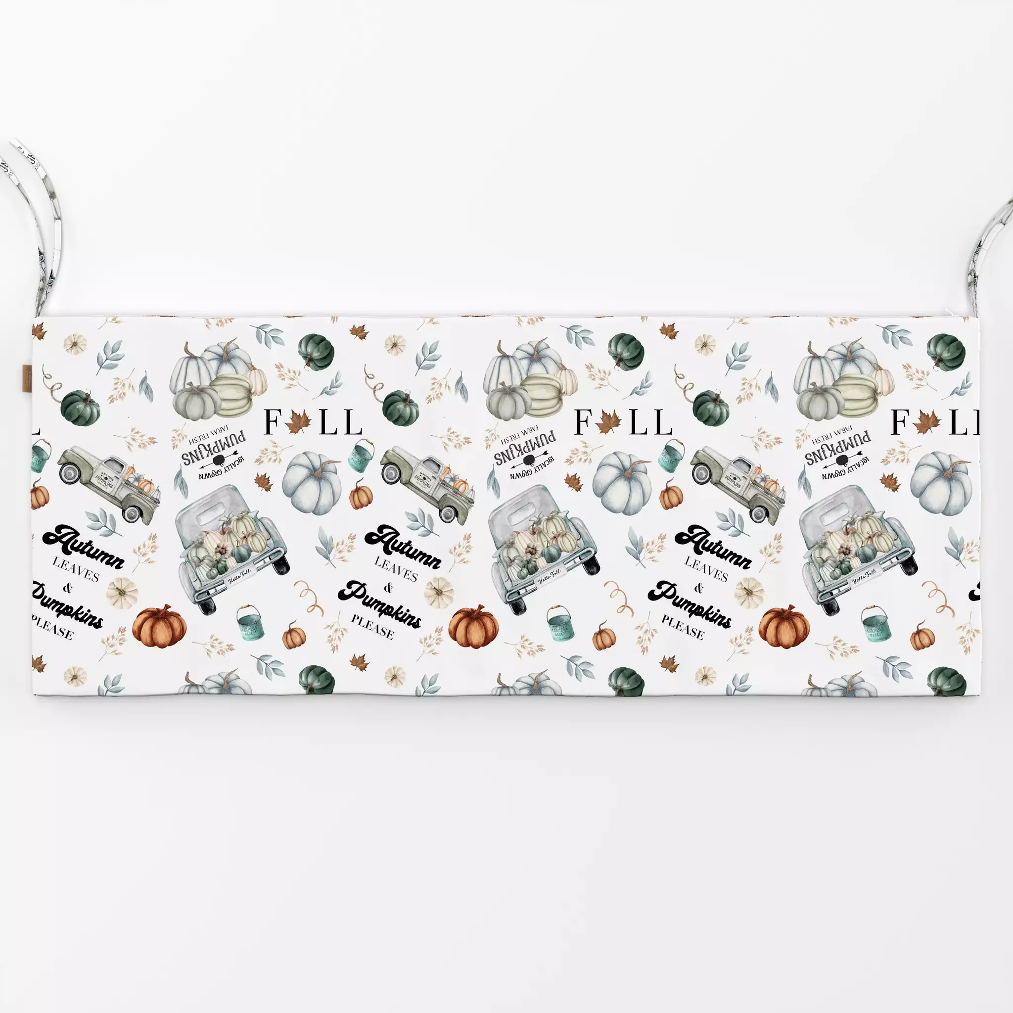Bankauflage Happy Pumpkin Pattern - Herbst, Anlässe, Gemüse - von „Monika Strigel"; Wasserfarben, Retro, vintage, Herbst, Fa...