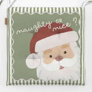 Sitzkissen Naughty or Nice Santa Nikolaus Weihnachtsmann