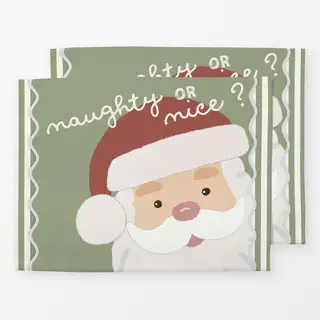 Tischset Naughty or Nice Santa Nikolaus Weihnachtsmann