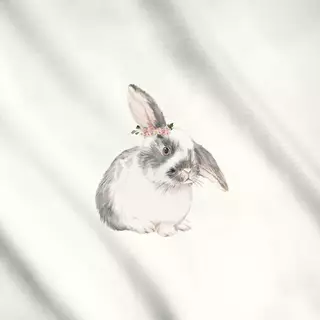 Meterware Hase mit Blumenkranz Schlappi