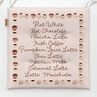 Sitzkissen Kaffee Liebe Beige