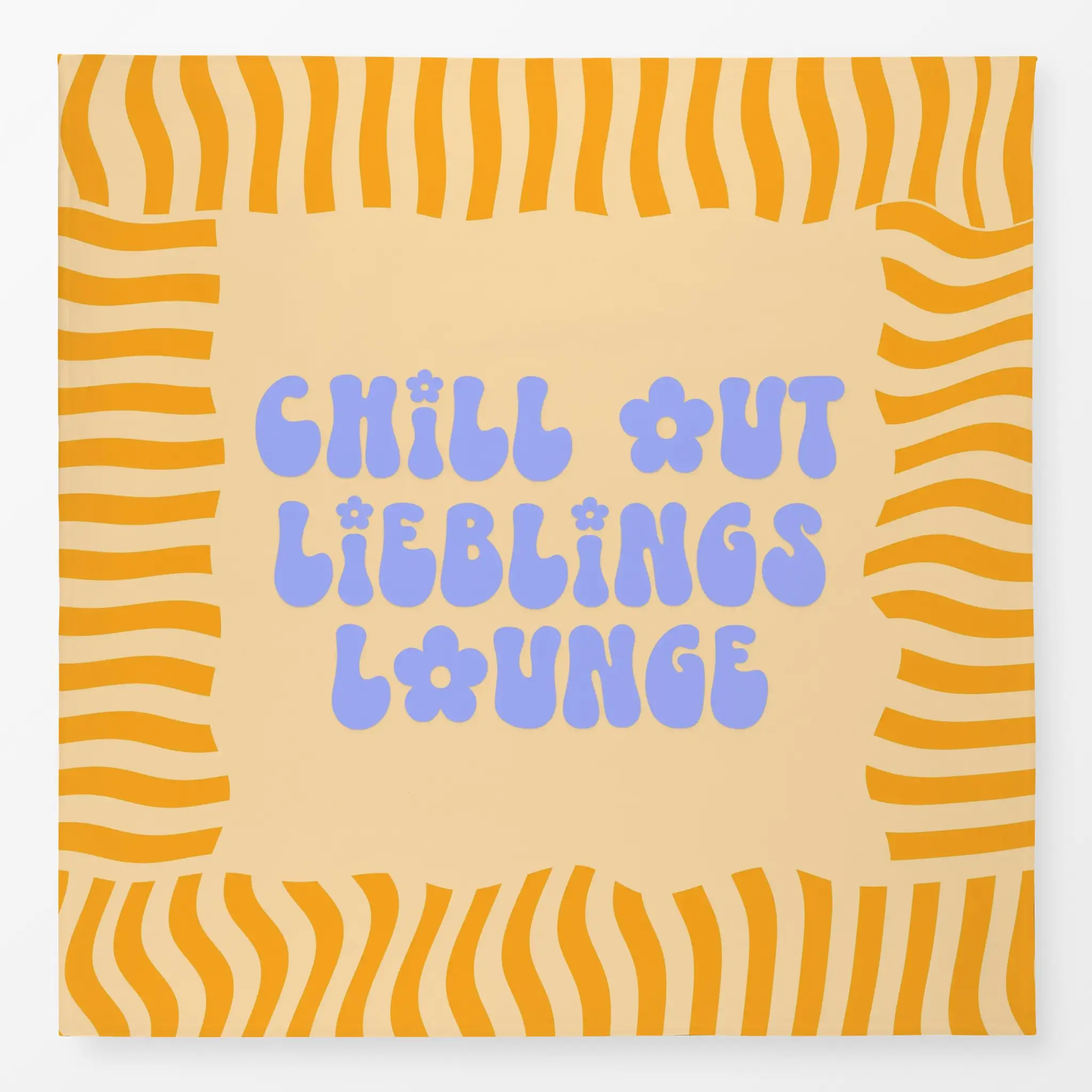 Tischdecke Sommer Chill Out Lounge, Blumen, Spruch, Sommer, von Monika Strigel