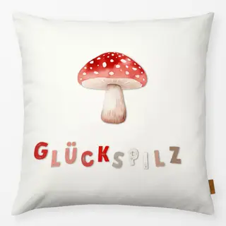 Kissen Glückspilz Fliegenpilz Creme