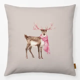 Kissen Hirsch mit Schal Alpen Chic Hirsch mit Schal Beige