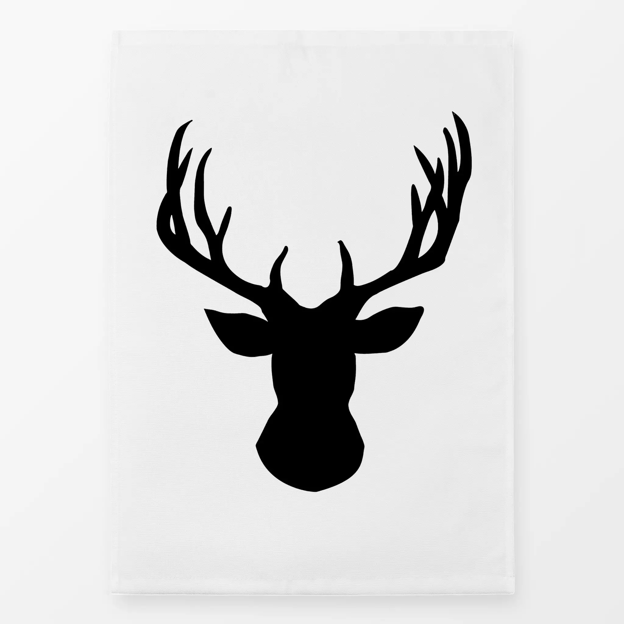 Geschirrtücher Hirsch Schwarzweiss - Tiere, Weihnachten, Winter - von „Monika Strigel"; Natur, Wald, Winter, Silhouette, Hir...
