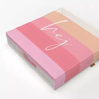 Bodenkissen hej Sommer Streifen Pink