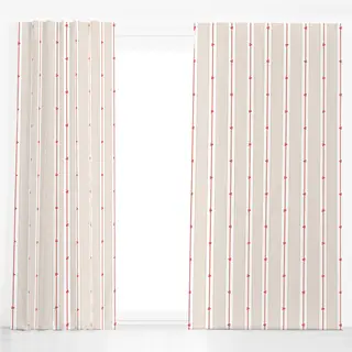 Dekovorhang Beige mit Weiss gestreift