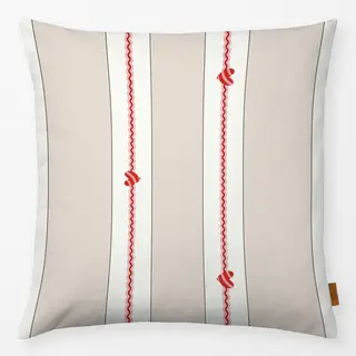 Kissen Beige mit Weiss gestreift