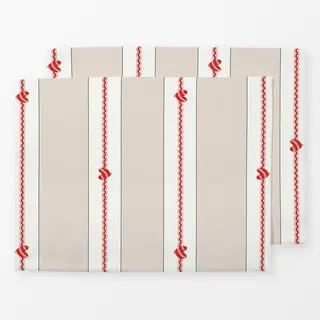 Tischset Beige mit Weiss gestreift