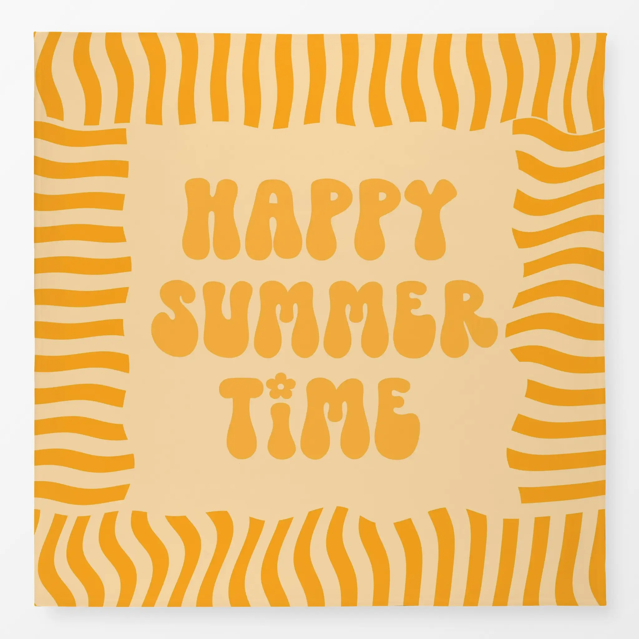 Tischdecke Happy Summertime Orange, Spruch, Sommer, von Monika Strigel