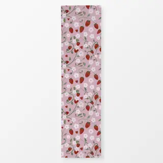 Tischläufer Erdbeeren Herzen Garten Pink