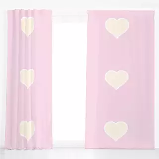 Dekovorhang Retro Herz Pink Creme