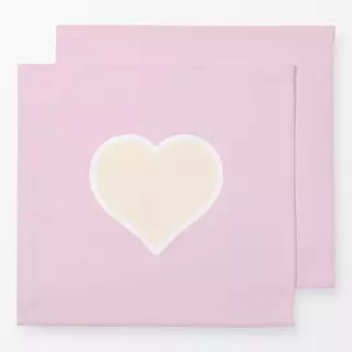Servietten Retro Herz Pink Creme