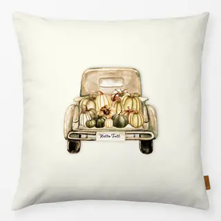 Kissen Kürbis Laster Vintage Creme
