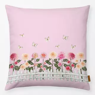 Kissen Cottage Summer Blumen am Zaun