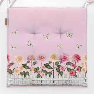 Sitzkissen Cottage Summer Blumen am Zaun