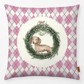 Kissen Weihnachtsdackel Raute