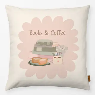 Kissen Bücher & Kaffee Pause