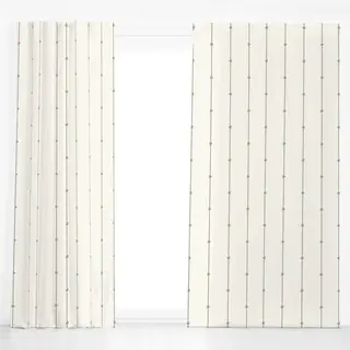 Dekovorhang Offwhite mit Grün
