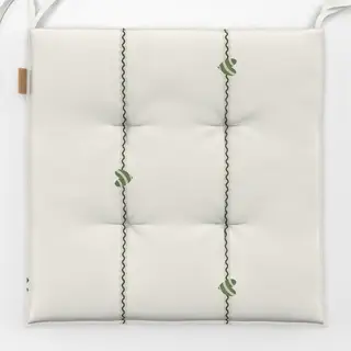 Sitzkissen Offwhite mit Grün