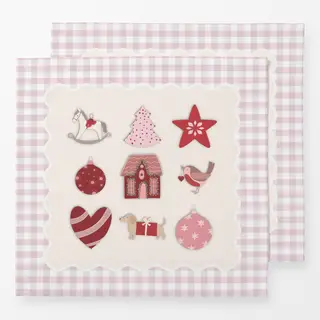 Servietten Weihnachtskissen Mix mit Karo