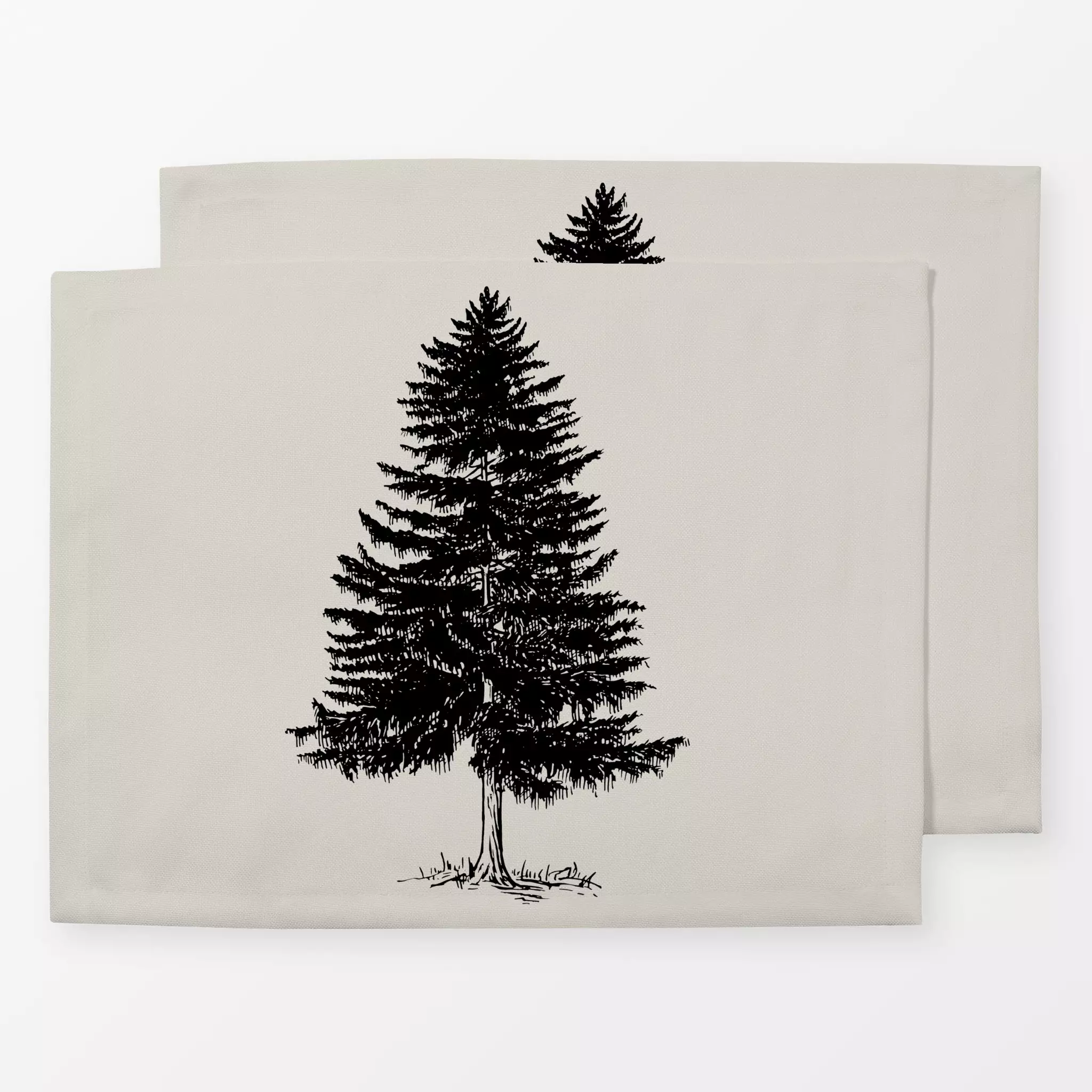 Tischset Vintage Holidays Tree 2 BB - Weihnachten, Anlässe, Retro & Vintage - von „Monika Strigel"; boho, Retro, Tanne, Merr...
