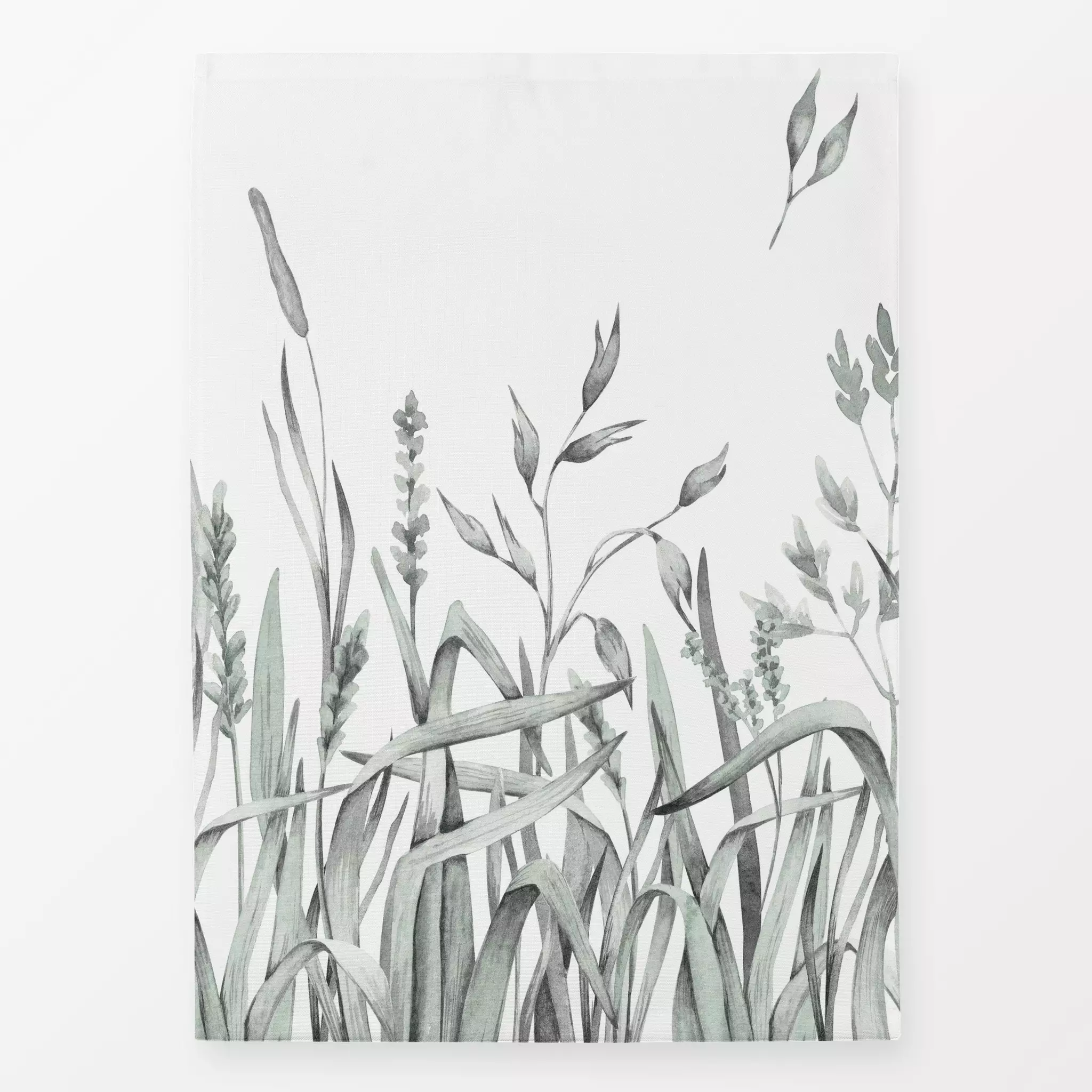 Geschirrtücher Harvest Field Grass Sage - Blumen & Florales, Herbst - von „Monika Strigel"; boho, Wasserfarben, Pampasgras, ...