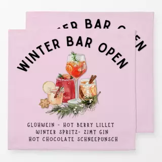 Servietten Winter Bar Pink