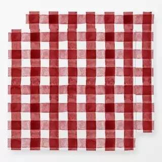 Servietten Cottage Christmas Karo Rot