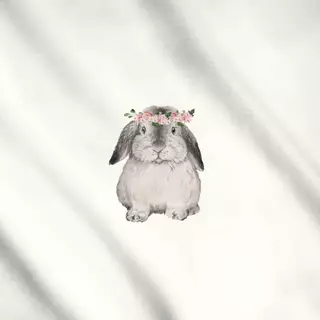 Meterware Hase mit Blumenkranz Mopsi