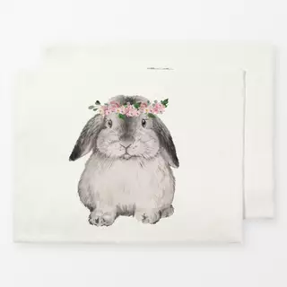 Tischset Hase mit Blumenkranz Mopsi