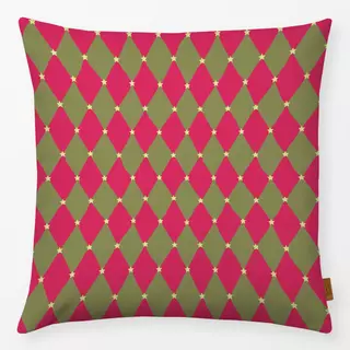 Kissen Raute Pink Grün