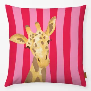 Kissen Tierisch Bunt Giraffe rot