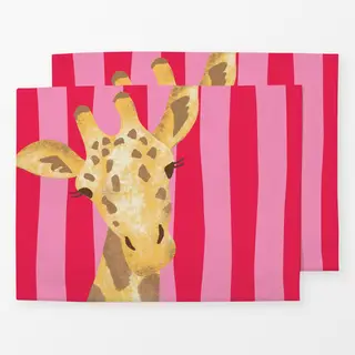 Tischset Tierisch Bunt Giraffe rot