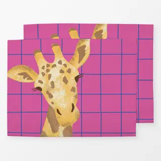 Tischset Tierisch Bunt Giraffe pink