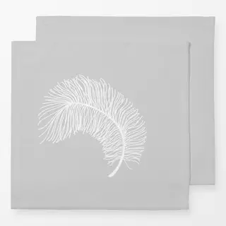 Servietten Feder grey & white