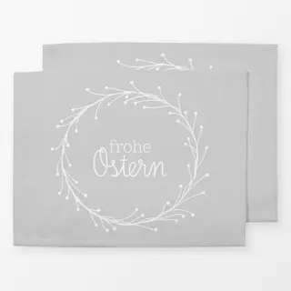 Tischset Osterkranz grey & white