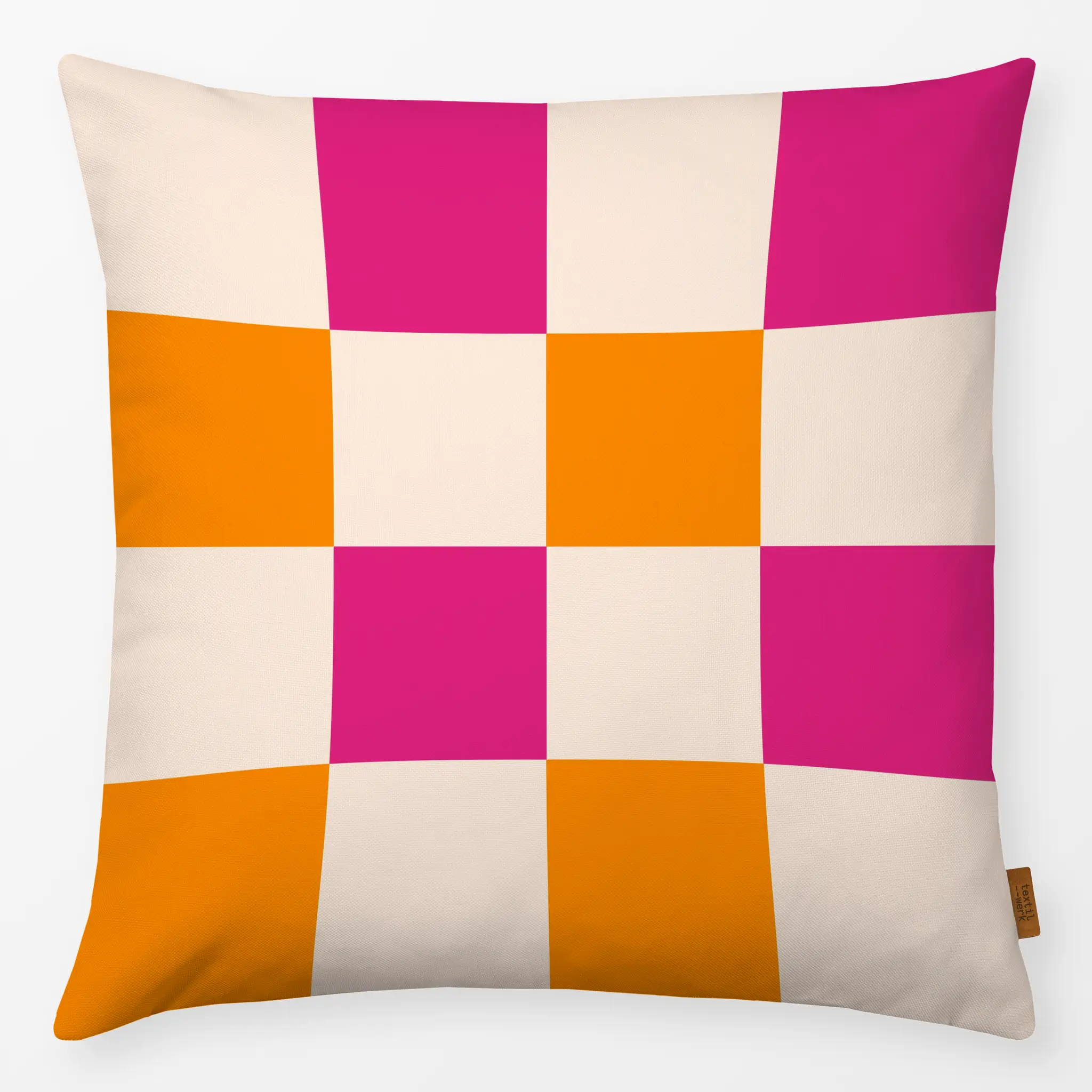 Kissen Kissen Color Checks Pink Orange