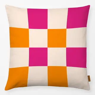 Kissen Color Checks Pink Orange