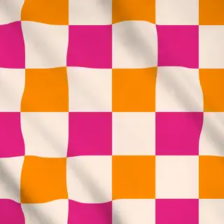 Meterware Color Checks Pink Orange