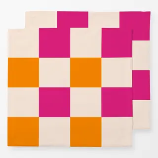 Servietten Color Checks Pink Orange