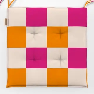 Sitzkissen Color Checks Pink Orange