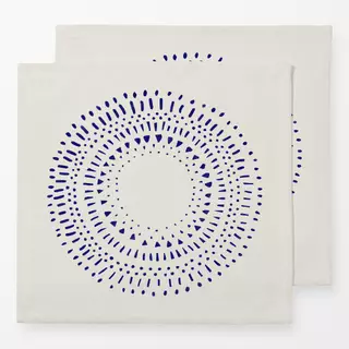 Servietten Kreismuster blau