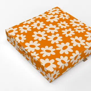 Bodenkissen Flower Pattern Orange