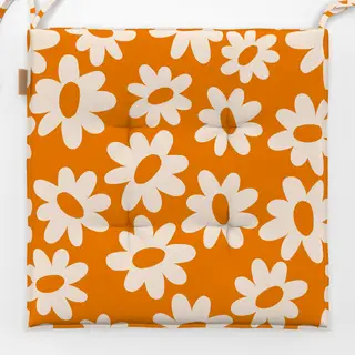 Sitzkissen Flower Pattern Orange