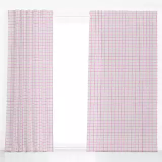 Dekovorhang Wild Power Checks pink