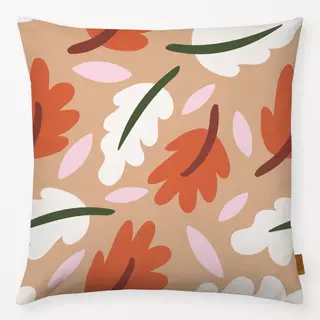 Kissen Leaves Pattern Brown